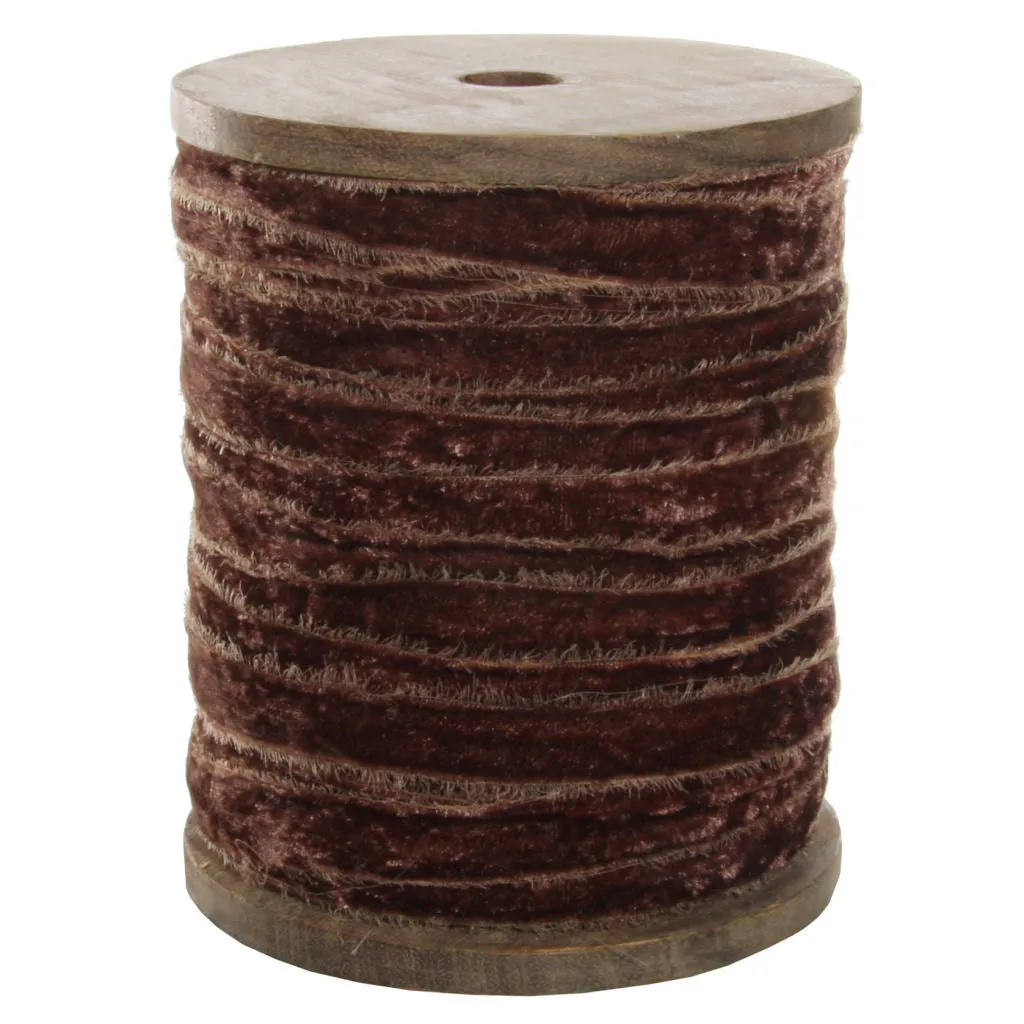 Frayed Velvet Brown 15mm