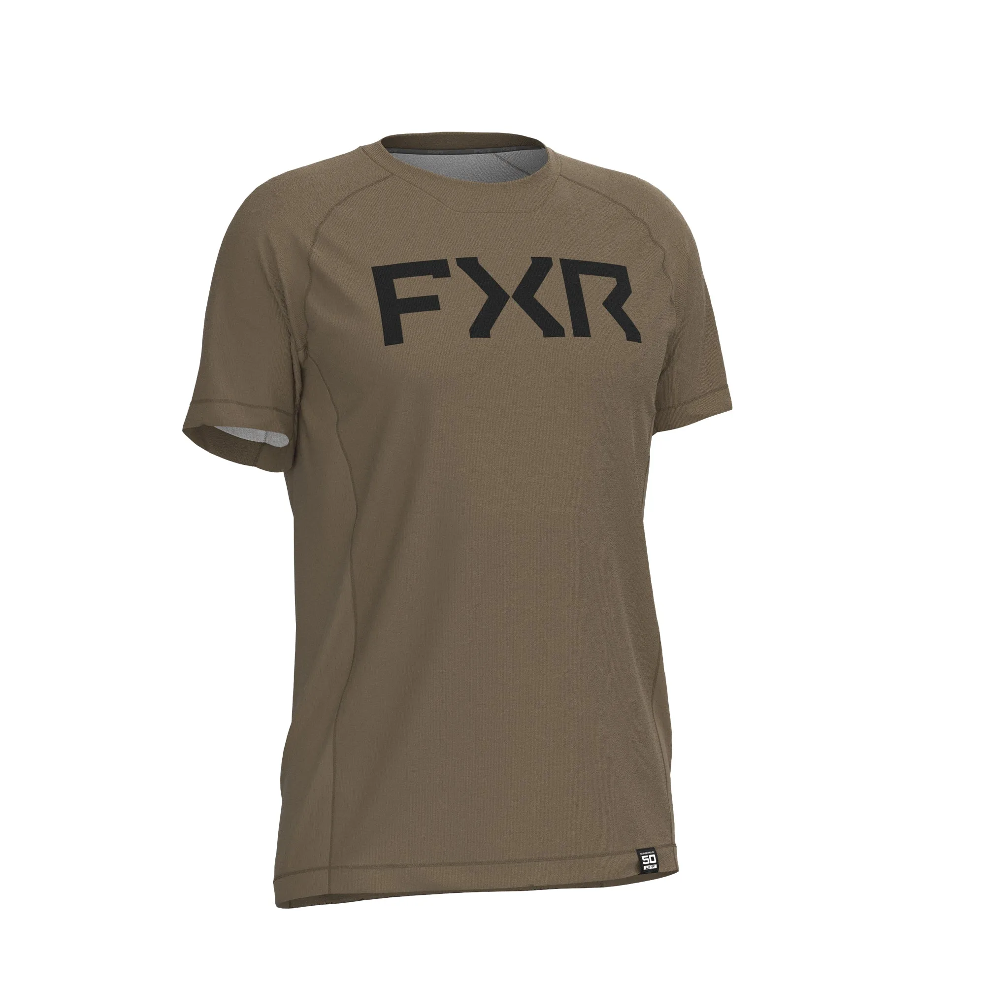 FXR Mens Attack UPF T-Shirt Canvas Brown