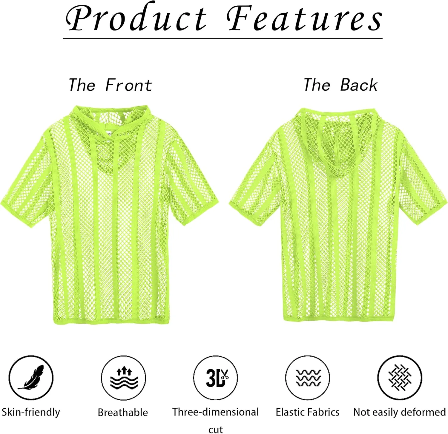 Mens Stripe Hoodies See Through Mesh Short Sleeve T-Shirt Sexy Sheer Muscle Undershirt Top M L XLXL