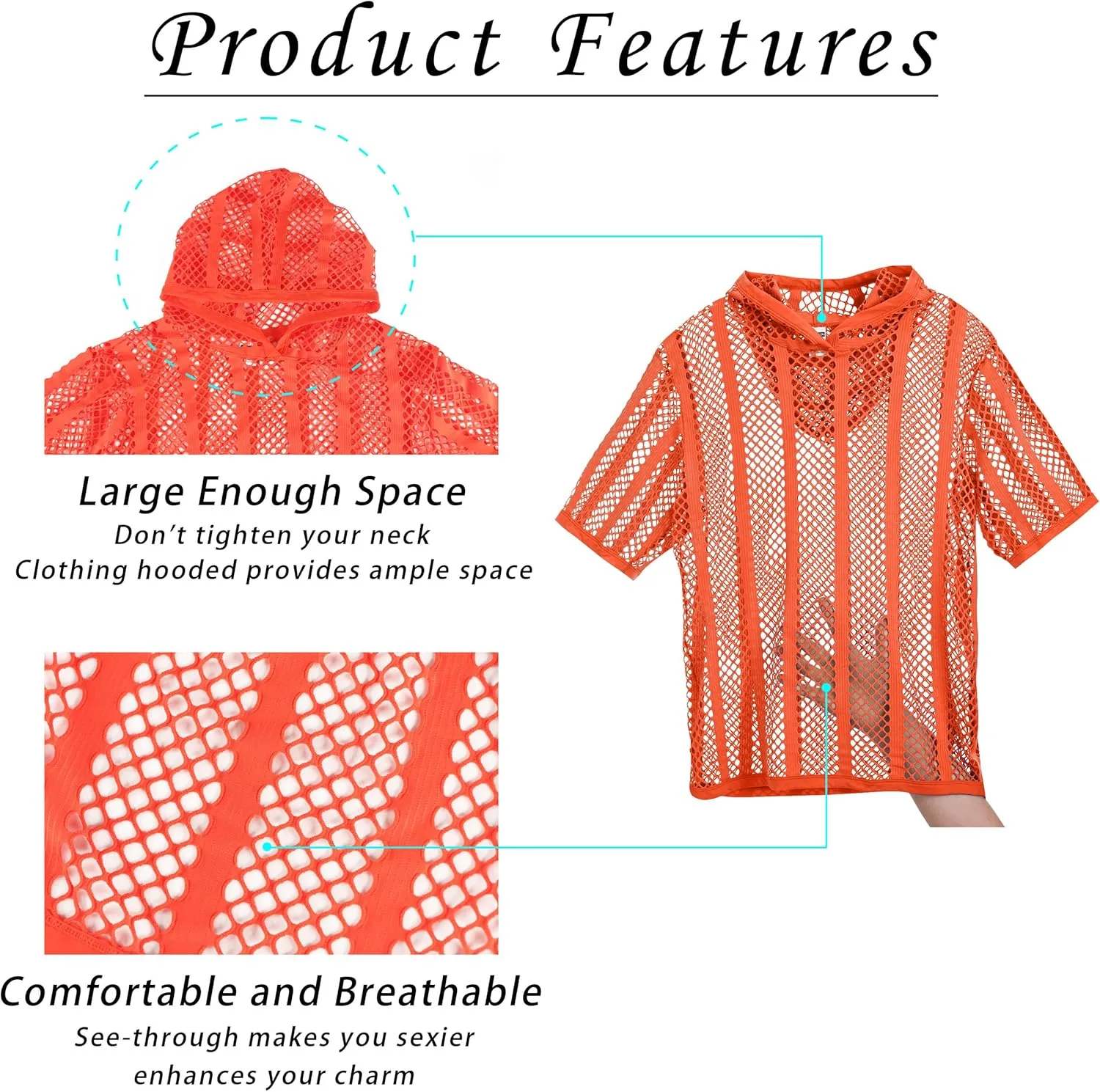 Mens Stripe Hoodies See Through Mesh Short Sleeve T-Shirt Sexy Sheer Muscle Undershirt Top M L XLXL