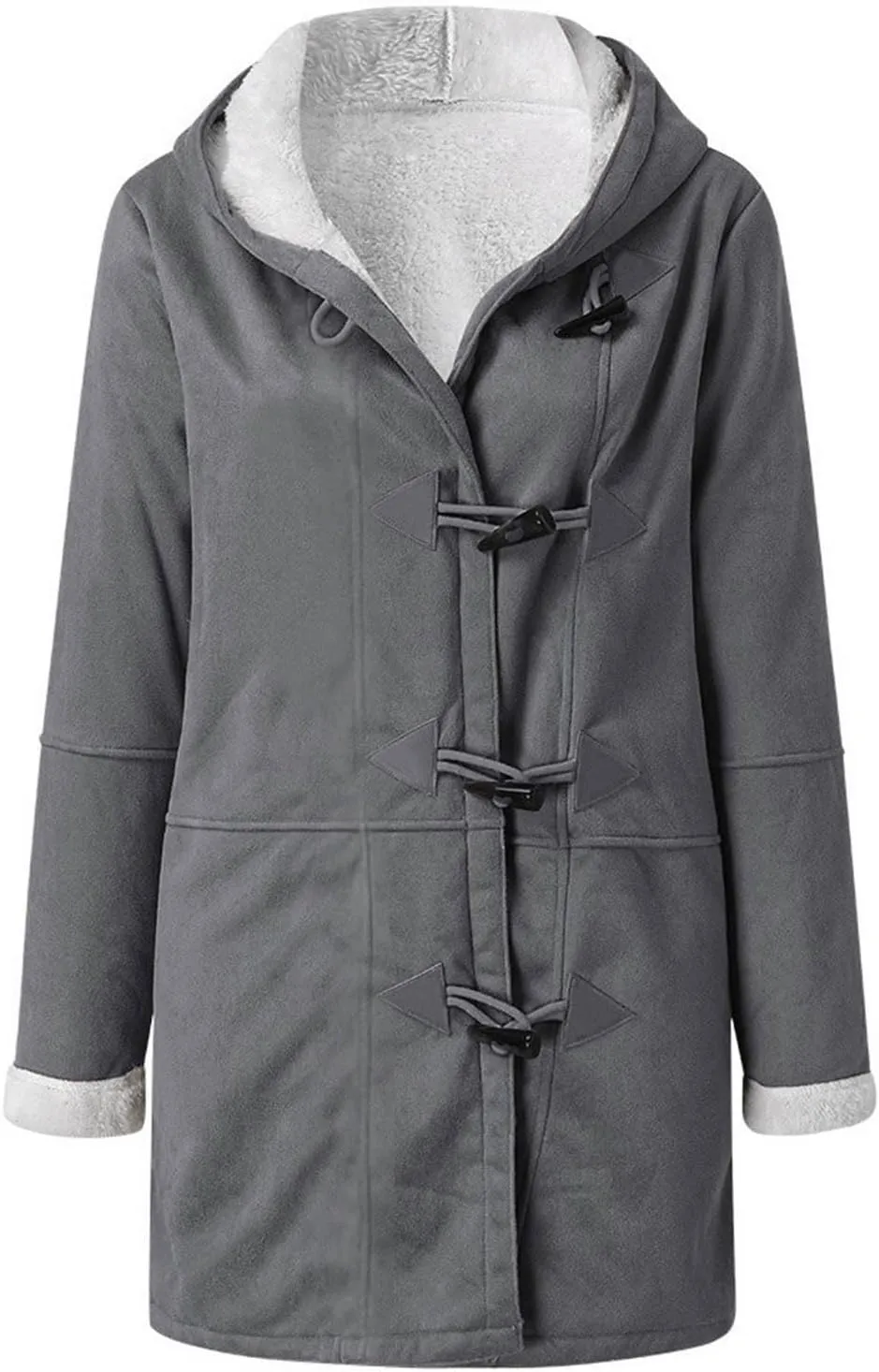 Plus Size Winter Coats for Women 2024 Warm Sherpa Fleece Lined Distressed Jackets Hooded Parka Faux Suede Pea Coat Outerwear