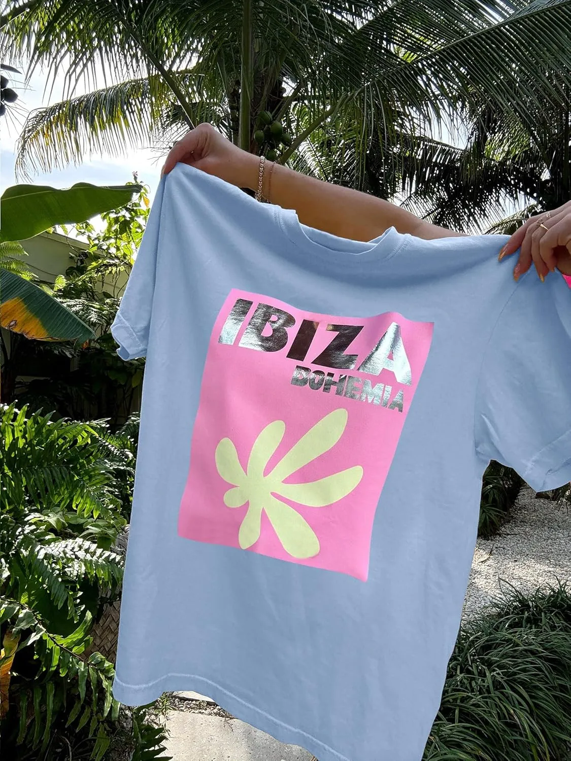 Womens Oversized Vintage Flower Tshirts Preppy Western Graphic Tees Tops Y2k Ocean Coastal Summer Beachy T Shirts